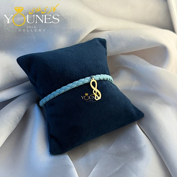 دستبند چرم اینفینیتی طلا